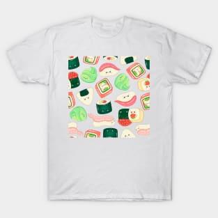 Cute Sushi Set Pattern T-Shirt